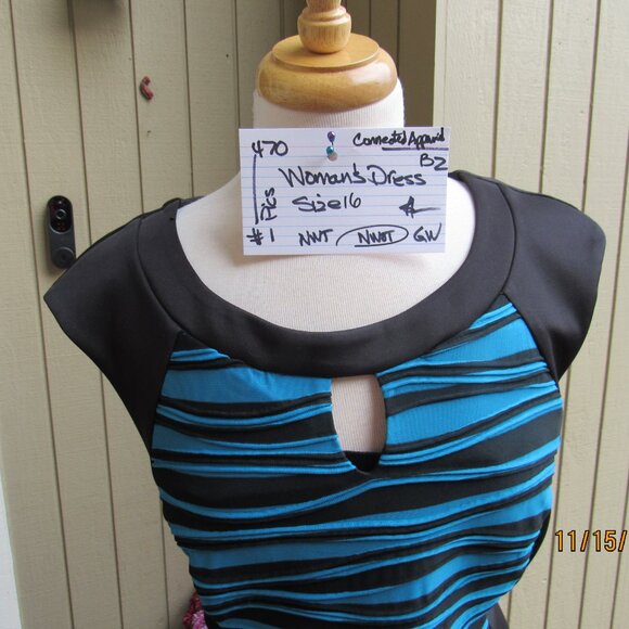 #470  NEW WOMAN'S SHEATH DRESS BY CONNECTED APPAREL  (SIZE 16) - Picture 2 of 3